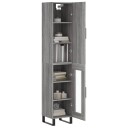 vidaXL Highboard grå sonoma 34,5x34x180 cm konstruert tre 8720845484934
