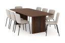 Bark Richeto Spisebord 240 cm med 8 Katy Spisestoler   Røkt eik / Greige Bouclé