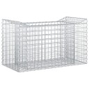 vidaXL Gabion hevet seng 50 x 100 x 60 cm Galvanisert stål Sølv