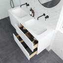 Pulcher Mood 140D Soft   Baderomsmøbel 140x46 cm matt hvit med SolidTec® vask