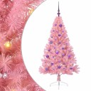  Kunstig Forhåndsopplyst Juletre med 150 LED Rosa 150 cm PVC