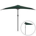 vidaXL Balkongparasoll med aluminiumsstang grønn 300x150 cm halv