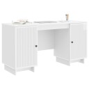 vidaXL Skrivebord Høgglans hvit Konstruert tre 142,5 x 50 x 75 cm