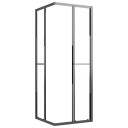 Dusjkabinett halvfrostet ESG 80x80x180 cm svart