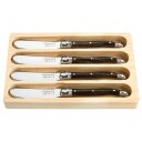 Laguiole Premium Line smørkniv 4 pakning mørkebrun
