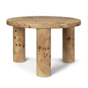 Ferm Living Post Salongbord Ø65 cm   Poplar Burl Veneer