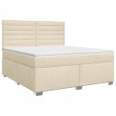 vidaXL Kontinentalseng med madrass Krem 140 x 200 cm Stoff