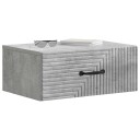  Vegghengt Nattbord Betonggrå 49 x 34,5 x 20 cm Konstruert tre