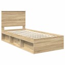  Sengestamme med hodegjerde Sonoma eik 75 x 190 cm Massiv furu
