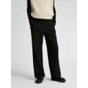 Selected Femme Rita Mid Waist Wide Pant Sort 38/30