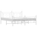 vidaXL Sengeramme i metall med hode- og fotgavl hvit 180x200 cm 8721012249431