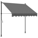  Uttrekkbar markise antrasitt 200x150 cm stoff og stål 368738