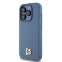 DKNY MagSafe lærdekselet for iPhone 15 Pro med monogrammønster - Blå
