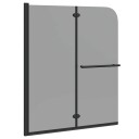 vidaXL Dusjinnhegning Svart 120 x 140 cm ESG Glass Og Aluminium
