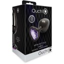 Shots Toys Ouch! Ouch!: Heart Gem Metal Butt Plug large grå
