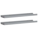 vidaXL Flytende vegghyller 2 stk gr? 60x9x3 cm MDF