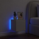  Vegghengt TV-benk med LED hvit 30,5x35x30 cm 837218