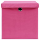 vidaXL Oppbevaringsbokser med lokk 10 stk rosa 32x32x32 cm stoff