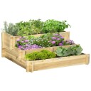 3-lags blomsterkasse i tre for balkong