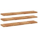 Flytende hyller 3 stk 140x30x4 cm oljebehandlet heltre akasie