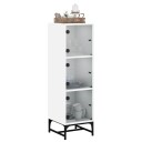 vidaXL Highboard med glassdører hvit 35x37x120 cm