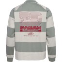 hummel Loose Striped Langermet Polo T skjorte Herre Grå/Hvit M