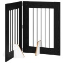 Vidaxl Foldbar Hundegitter Med Stativer 2 Stk. Svart Eik 120.5 cm