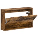 vidaXL Vegghengt skoskap BREDA 71 x 17 x 43 cm Konstruert tre Røkt Eik