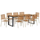  9 Delers Hage Møbelgruppe Beige Poly Rattan Akasie
