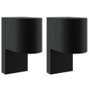  Utendørs Vegglamper 2 Pcs Svart 12 X 7 15cm Rustfritt Stål