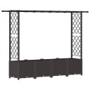vidaXL Hevet Bed med Trellis og Tak Brun 203 x 40 x 136 cm PP