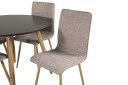 Venture Design Plaza & Windu spisegruppe Svart/grå 4 st stoler & bord 100 cm