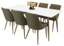 Venture Design Polar & Plaza spisegruppe Hvit/grønn 6 st stoler & bord 180 x 90 cm