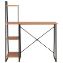 vidaXL Skrivebord med hylle svart og brun 102x50x117 cm