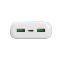Puro Daily 20 Plus Powerbank 20000mAh 22,5W med USB-C og USB-A - Hvit
