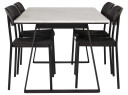 Venture Design Estelle & Polly spisegruppe Hvit/svart 4 st stoler & bord 140 x 90 cm