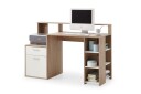 Bolton Skrivebord 139 cm med Oppbevaring - Hvit/Eik