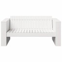  Hagesofa 2-seter 134x60x62 cm Hvit Massivt Tre Furu