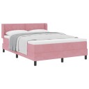  Boksen seng med madrass Rosa 140x190 cm Fløyel
