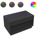  Salongbord med Infinity LED svart 90x50x50 cm 847666