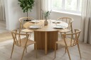 Edda spisegruppe rund 110 cm eik med 4 Winston spisestoler   Eik