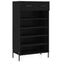  Skohylle svart 60x35x105 cm konstruert tre