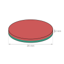 SuperMagneter Supersterk Disk-Magnet Ø 20 X 2 Mm N52   Bæreevne 3,4 Kg