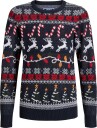 Jack & Jones Jjxmas Santa Knit Crew Neck Jnr   NAVY BLAZER   152