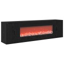 vidaXL Elektrisk peis Svart eik 155 x 30 x 44 cm Konstruert tre