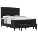  Box Spring Seng med Madrass og Benk Svart 140x190 cm Stoff