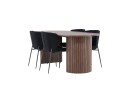 Venture Home Härön Spisegruppe 200 cm Oval med 4 Modesto stoler   Mocca/Sort