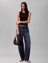 Calvin Klein Jeans Sl Woven Label 2X2 Baby Rib Cuto   Black   L