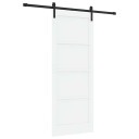vidaXL Skyvedør med Skinnesett Hvit 83x211 cm Solid Furu