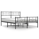  Sengeramme i metall med hodeog fotgavl svart 150x200 cm